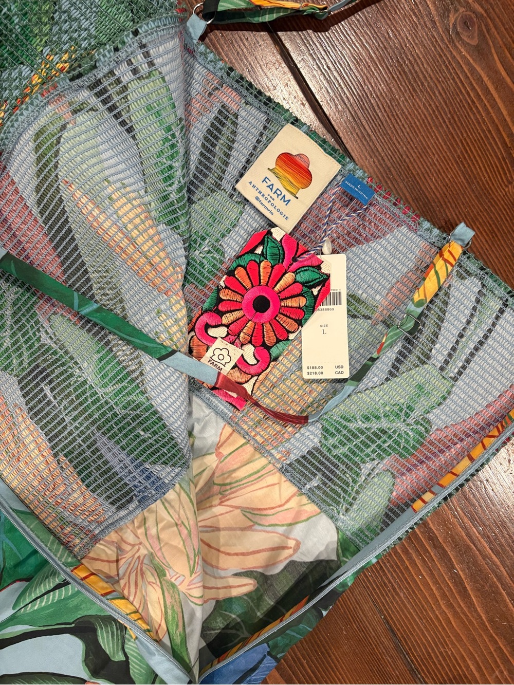 FARM Rio Blue Banana Grapes Mini Dress Green & Orange XS NWT - Picture 2 of 4